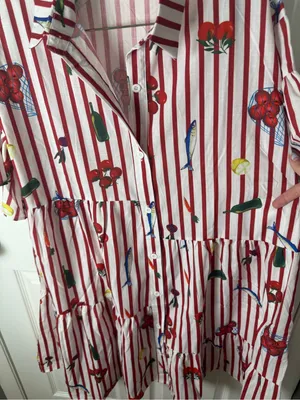 Petal & Pup Peachy Mini Dress in Red Picnic Stripe L thumbnail 4