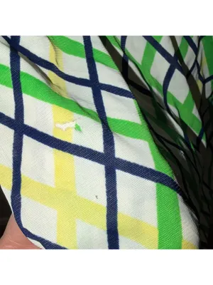 Vintage 70s Green Yellow Checkered Plaid Polyester Shirt thumbnail 7