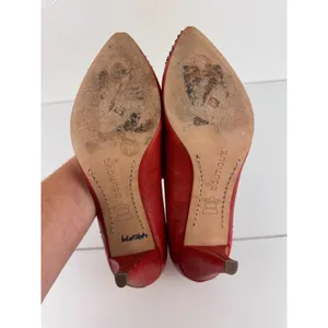 Boutique 9 Red Leather Studded Pointed Toe Stiletto‎ Heels Size 7.5M thumbnail 6