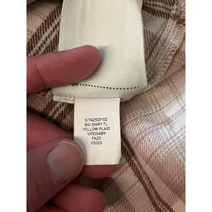 Gap Big Shirt Flannel Shirt Women's Small Yellow Plaid Button Front Casual y2k thumbnail 8