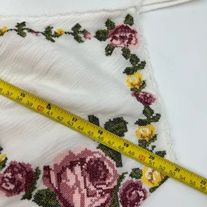 Forever 21 Cross Stitch Floral embroidered Maxi Dress White Rayon thumbnail 5