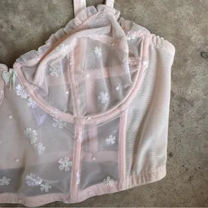 Savage X Fenty Daisy Bustier Longline Mesh Bralette Corset Top size L Large thumbnail 3