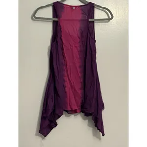 Y2K/2000s GUESS Women's Sheer TieDye Purple and Pink Tank Top Racerback - Size M thumbnail 2