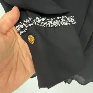 Zara Blouse Womens S Black Tweed Boucle Minimalist Workwear Classic Luxury Chic thumbnail 7