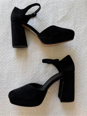 Clarks Sheer 100 Strap Pump Mary Jane Platform Shoes 10 Black Suede NEW thumbnail 2