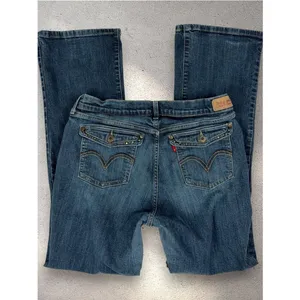 Levi's 515 Bootcut Jeans Women's 12M (32x30) Dark Wash Flap Pockets Western Y2K thumbnail 2