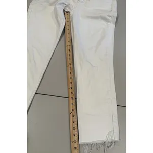 Topshop Jeans Women 29** White High Rise Raw Hem Travel Coastal Cottage Vacation thumbnail 6