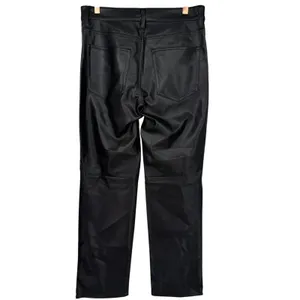 J.Crew Womens Faux Leather Nipped Straight Leg Pants Black Size 26 Minimalist thumbnail 5