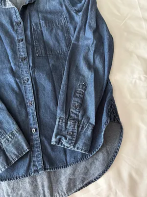 Aeropostale Dark Blue Chambray Button Up Shirt thumbnail 4