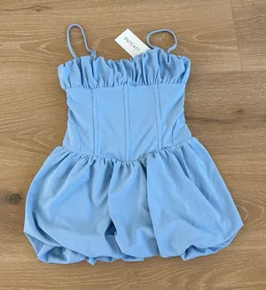 Outcast Clothing Mini Dress Piera Size M Blue thumbnail 1