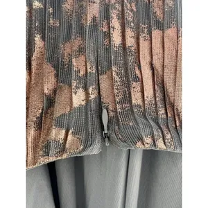 Adrianna Papell Pleated Foil Dress‎ Size 12 Blue Slate Multi Full Length Maxi thumbnail 4