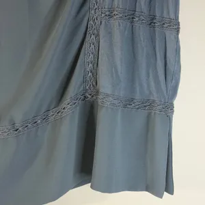Ann Taylor LOFT Blue Sleeveless Crochet Lace Trim Blouse Top Large Boho‎ Whimsy thumbnail 9
