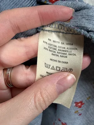 Anthropologie Building 13 Blue Red Floral Button Down Corduroy Top‎ thumbnail 5