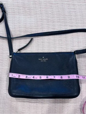 Kate Spade Black Pebbled Leather Crossbody with Gold Hardware thumbnail 10