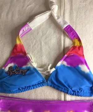 Hooters Bin 41 #5 New Girl Rare Vintage 2Pc Tye Dye Bikini Size Small thumbnail 3