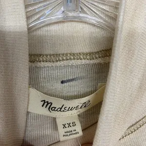Madewell Shirt Womens 2XS Beige Mock Neck Semi‎ Sheer Pullover Tee Top NN260 XXS thumbnail 6