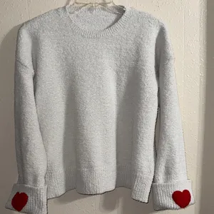 Cozy Sweater with Red Heart Accents thumbnail 3