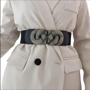 Black‎ Chic Retro-Style Pu Leather Elastic Corset Belt Versatile Waist Strap thumbnail 4