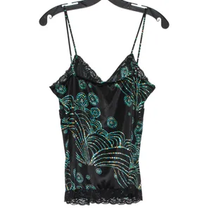 Rue 21 Tank Top Y2K Babydoll Whimsigoth Witchy Romantic Feminine Boho Lace Black Large thumbnail 2