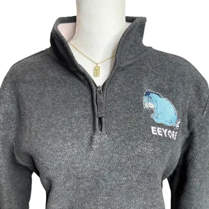 Vintage Disney Eeyore Quarter Zip Fleece M Y2K Poohcore Soft Girl RARE thumbnail 4