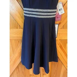 EMERALD SUNDAE Juniors' Embellished-Waist A-Line Dress size XXS nwt (3356) thumbnail 3