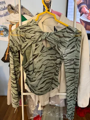 Zara Long Sleeve Crop Top thumbnail 1