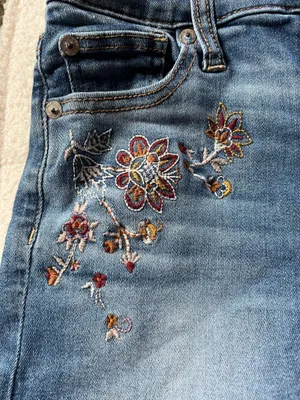 American Eagle Outfitters Embroidered Jean Shorts thumbnail 3