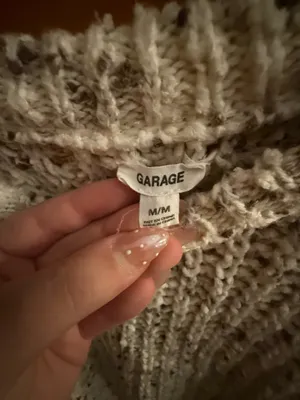 Garage Knitted Off White Speckled Sweater Size M thumbnail 4