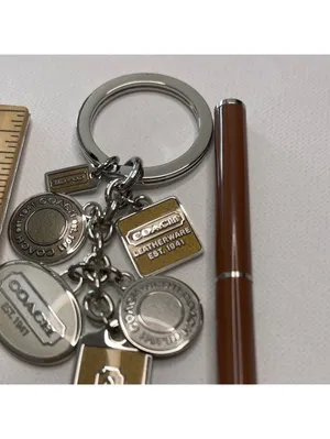 Coach Silver and Brown Logo Charms Keychain & Matching Pen NIP thumbnail 7