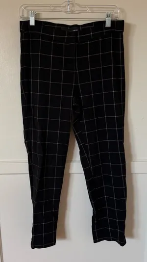 Amanda & Chelsea Black Grid Pattern Pants thumbnail 1