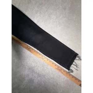 AMO Jeans Women's 26 Babe Black Magic Straight Leg Released Raw Frayed Hem thumbnail 11