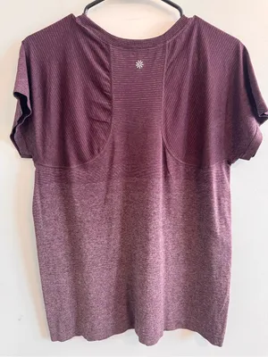 Athleta Women’s XL Purple Heather Performance Short Sleeve Fitted Top thumbnail 2