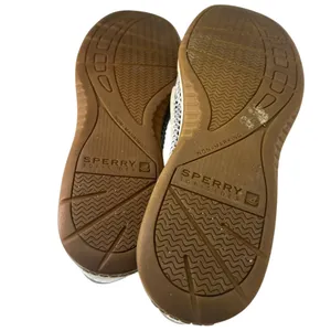 Sperry 8 Angelfish Linen Boat Shoe Womens Grey Flats Preppy loafer Open Weave thumbnail 5
