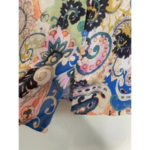 SundayUp Paisley Blouse Sz Large Blue Pink Boho Preppy thumbnail 8