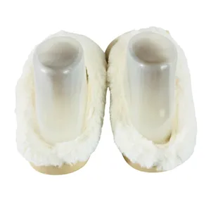 Womens Clog Slippers Knit Faux Fur Lined Slip On Beige Ivory Size 38/39 US 6/7 thumbnail 3