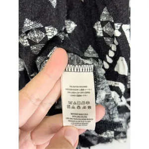 Free People Cropped‎ Top Washed Black Dazed Print Size Small Jersey Long Sleeve thumbnail 9