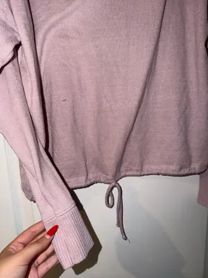 Abercrombie & Fitch Women's Dusty Rose Drawstring Pullover Sweatshirt thumbnail 4