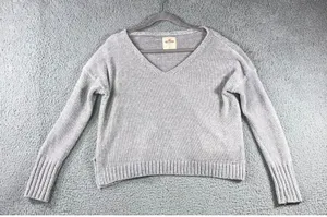 Hollister Chenille Sweater Women Small Oversized V Neck‎ Chunky Soft Cozy thumbnail 1