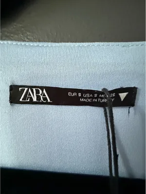 Zara Light Blue Sleeveless Bodycon Dress Size S thumbnail 3