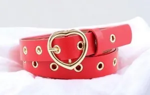 Red heart buckle belt thumbnail 1