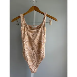 Aritzia Beige Snake-Print Square Neck One-Piece thumbnail 2