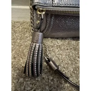 Kate Spade New York Metallic Leather Pewter Bag Shoulder Chain Strap/clutch Y2k thumbnail 8