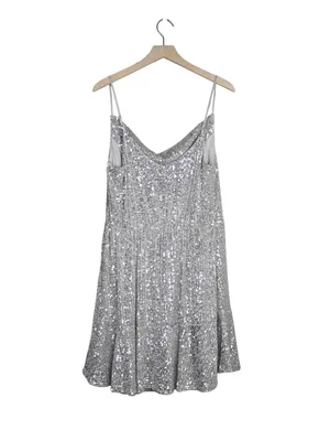 SO Women's XL Cowl Neck Spaghetti Strap House Party Sequin Dress NEW thumbnail 2