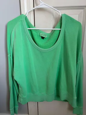 Universal Threads Green Off The Shoulder Pullover thumbnail 1