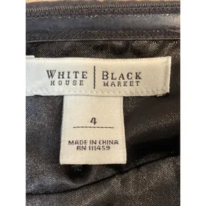 White House Black Market Dress Size 4 Black Silk Embellished Halter A‑Line Y2K thumbnail 2