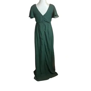 Birdy Grey Hannah Emerald Green Empire Dress Size XS‎ Bridesmaid Event Pockets thumbnail 6