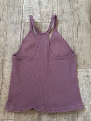 SET ACTIVE Sculptflex Ribbed V Neck Top- Mauve thumbnail 2