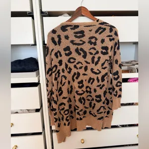 SheIn Black and Tan Leopard Cardigan thumbnail 3