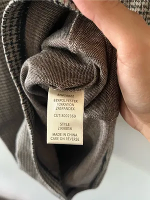 Max Studio Brown Black Houndstooth Blazer Midi Dress XS Preppy Quiet Luxury thumbnail 6