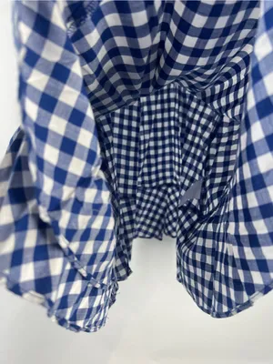 Express Blue and White Gingham One-Piece Romper thumbnail 7